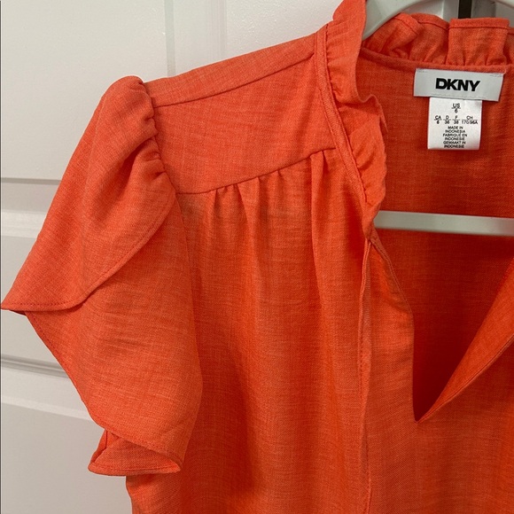 New DKNY Coral Flutter Sleeve Shift Dress Sz 6 - Picture 6 of 10